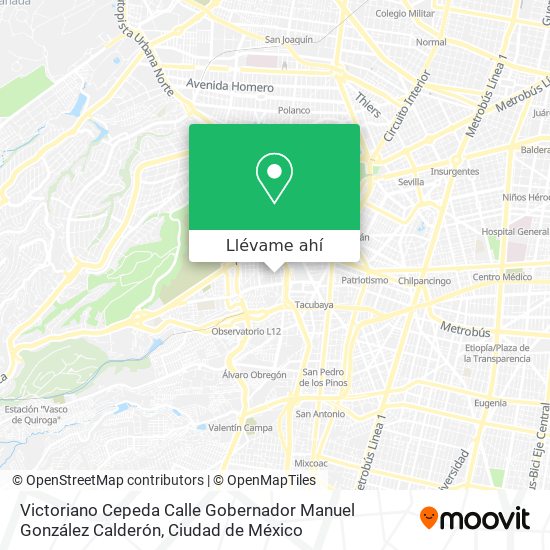 Mapa de Victoriano Cepeda Calle Gobernador Manuel González Calderón