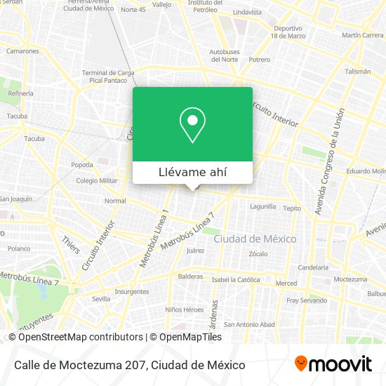 Mapa de Calle de Moctezuma 207