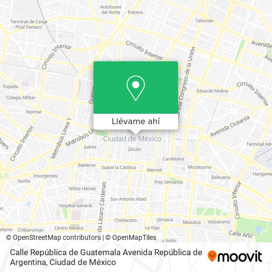 Mapa de Calle República de Guatemala Avenida República de Argentina