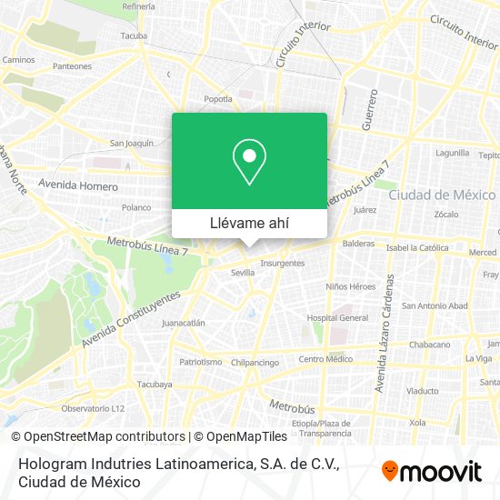 Mapa de Hologram Indutries Latinoamerica, S.A. de C.V.