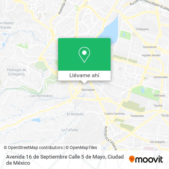 Mapa de Avenida 16 de Septiembre Calle 5 de Mayo