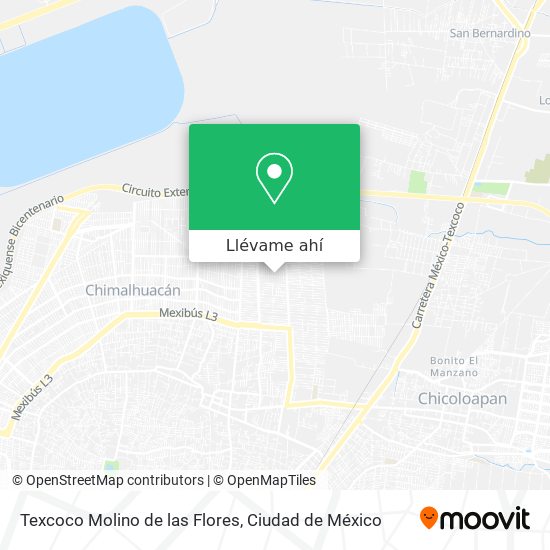 Mapa de Texcoco Molino de las Flores