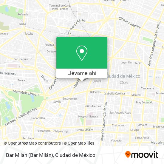 Mapa de Bar Milan (Bar Milán)