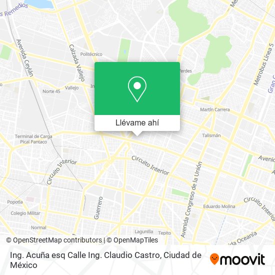 Mapa de Ing. Acuña esq Calle Ing. Claudio Castro