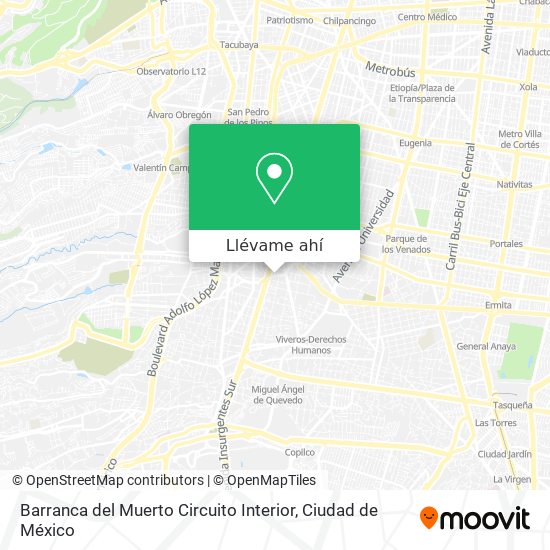 Mapa de Barranca del Muerto Circuito Interior