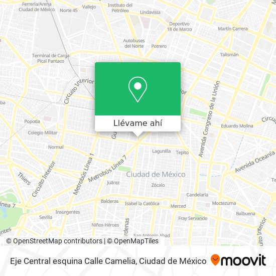 Mapa de Eje Central esquina Calle Camelia