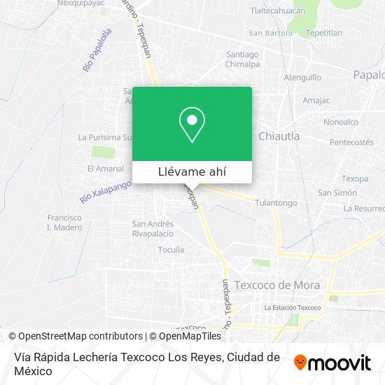 Mapa de Vía Rápida Lechería Texcoco Los Reyes