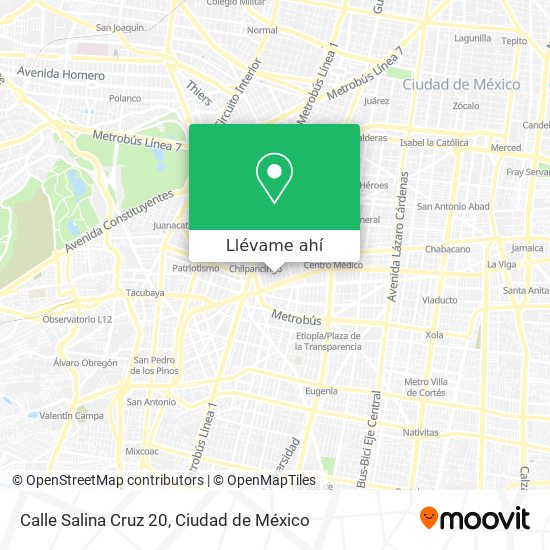 Mapa de Calle Salina Cruz 20