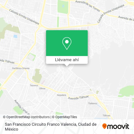 Mapa de San Francisco Circuito Franco Valencia