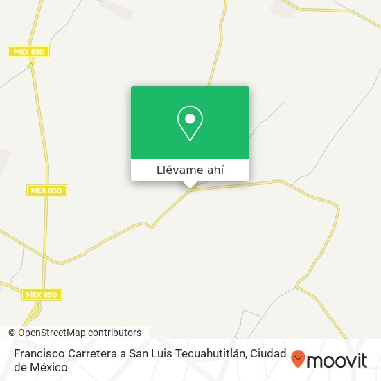 Mapa de Francisco Carretera a San Luis Tecuahutitlán, Santa Ana Tlachihualpa