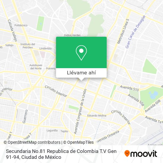 Mapa de Secundaria No.81 Republica de Colombia T.V Gen 91-94
