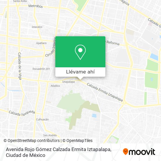 Mapa de Avenida Rojo Gómez Calzada Ermita Iztapalapa