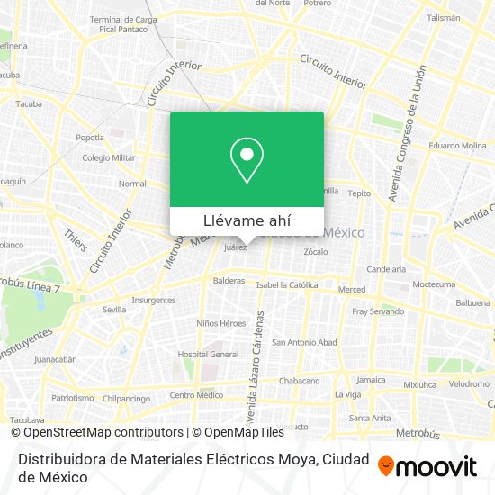 Mapa de Distribuidora de Materiales Eléctricos Moya