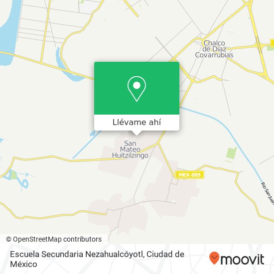 Mapa de Escuela Secundaria Nezahualcóyotl, Avenida Chimalpa San Mateo Huitzilzingo