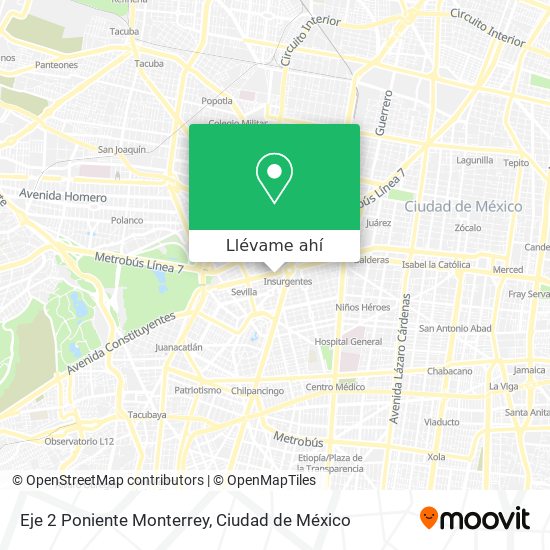 Mapa de Eje 2 Poniente Monterrey
