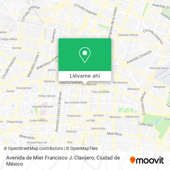 Mapa de Avenida de Mier Francisco J. Clavijero