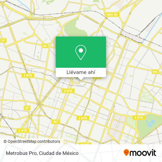 Mapa de Metrobus Pro