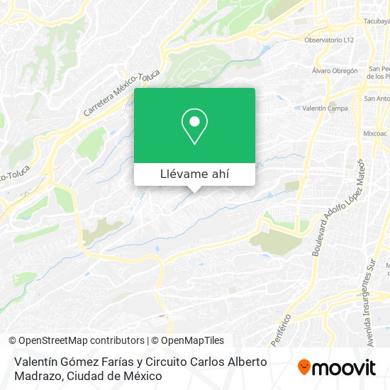 Mapa de Valentín Gómez Farías y Circuito Carlos Alberto Madrazo