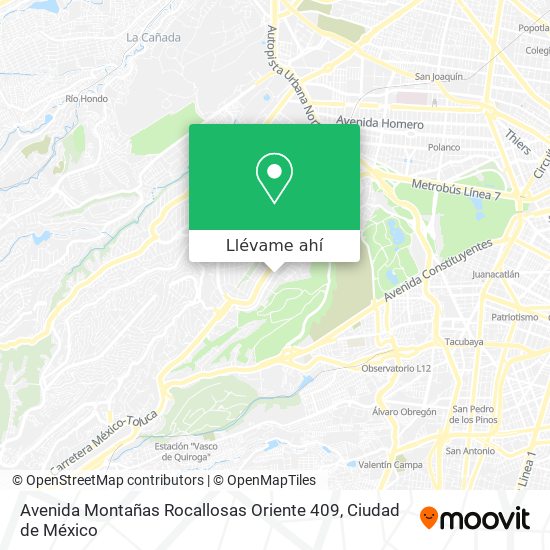 Mapa de Avenida Montañas Rocallosas Oriente 409