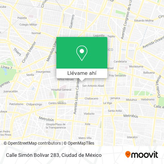 Mapa de Calle Simón Bolívar 283