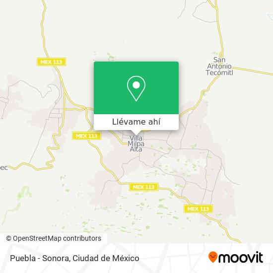 Mapa de Puebla - Sonora
