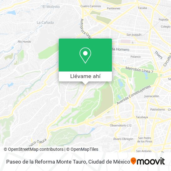 Mapa de Paseo de la Reforma Monte Tauro