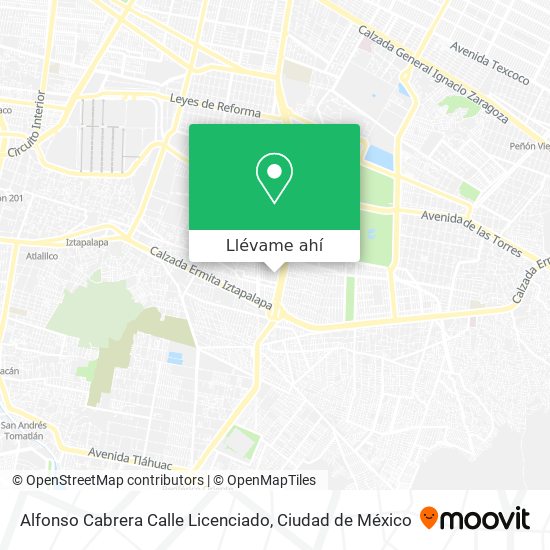 Mapa de Alfonso Cabrera Calle Licenciado