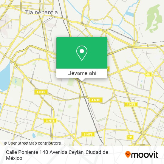 Mapa de Calle Poniente 140 Avenida Ceylán