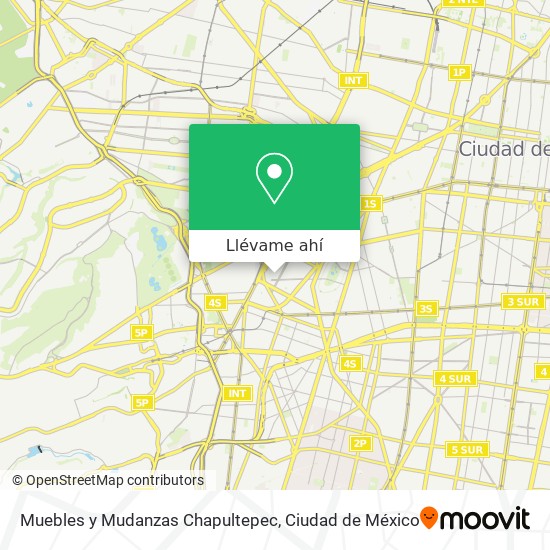 Mapa de Muebles y Mudanzas Chapultepec