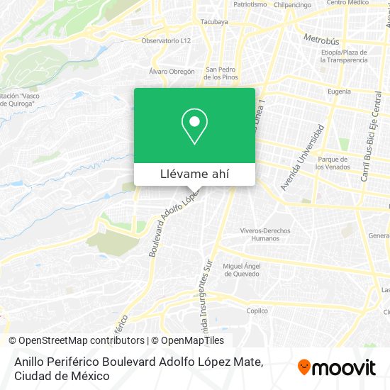 Mapa de Anillo Periférico Boulevard Adolfo López Mate