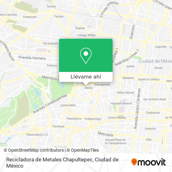 Mapa de Recicladora de Metales Chapultepec