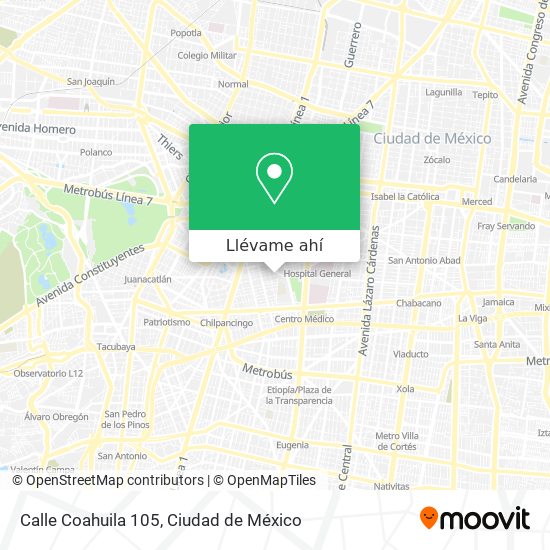 Mapa de Calle Coahuila 105