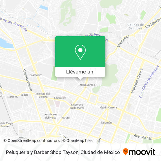 Mapa de Peluqueria y Barber Shop Tayson