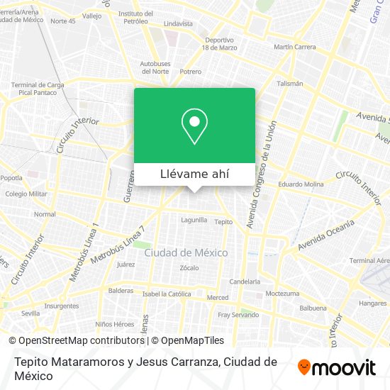 Mapa de Tepito Mataramoros y Jesus Carranza