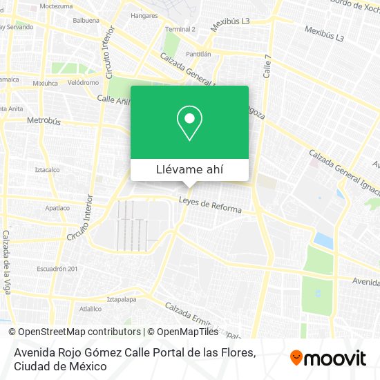 Mapa de Avenida Rojo Gómez Calle Portal de las Flores