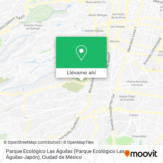 Cómo llegar a Parque Ecológico Las Águilas en Miguel Hidalgo en Autobús o  Metro?