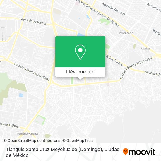 Mapa de Tianguis Santa Cruz Meyehualco (Domingo)