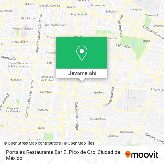 Mapa de Portales Restaurante Bar El Pico de Oro