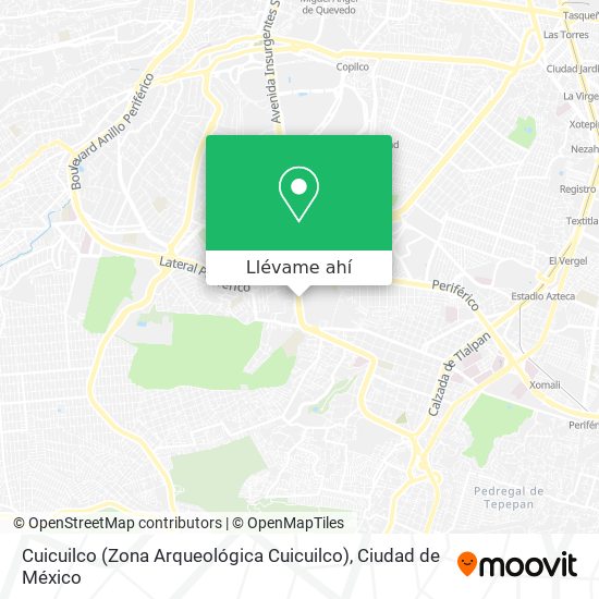 Mapa de Cuicuilco (Zona Arqueológica Cuicuilco)