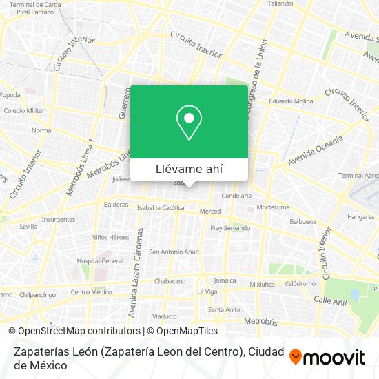 Mapa de Zapaterías León (Zapatería Leon del Centro)
