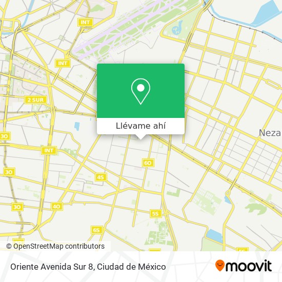 Mapa de Oriente Avenida Sur 8