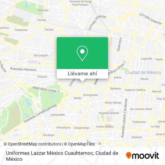 Mapa de Uniformes Lazzar México Cuauhtemoc