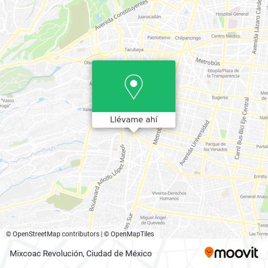 Mapa de Mixcoac Revolución