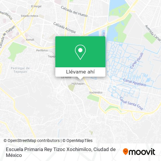 Mapa de Escuela Primaria Rey Tizoc Xochimilco