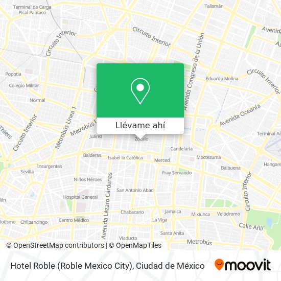 Mapa de Hotel Roble (Roble Mexico City)