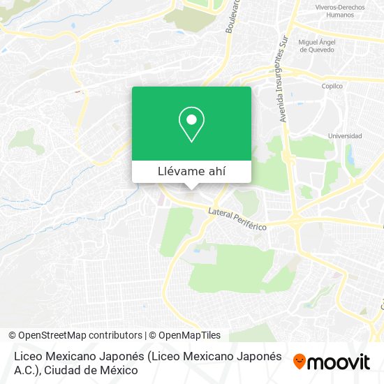 Mapa de Liceo Mexicano Japonés