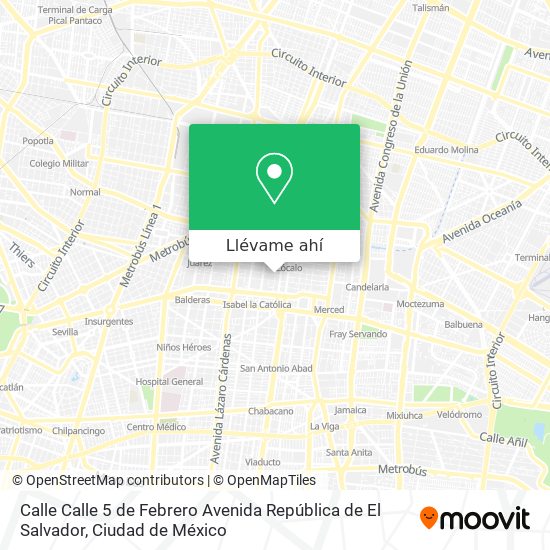 Mapa de Calle Calle 5 de Febrero Avenida República de El Salvador