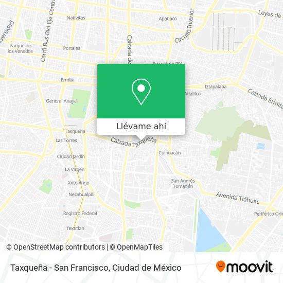 Mapa de Taxqueña - San Francisco