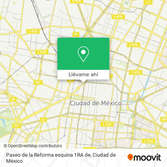 Mapa de Paseo de la Reforma esquina 1RA de