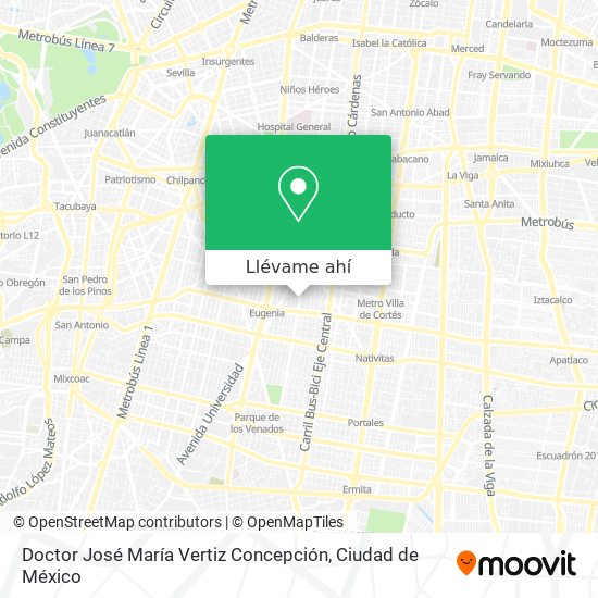 Mapa de Doctor José María Vertiz Concepción